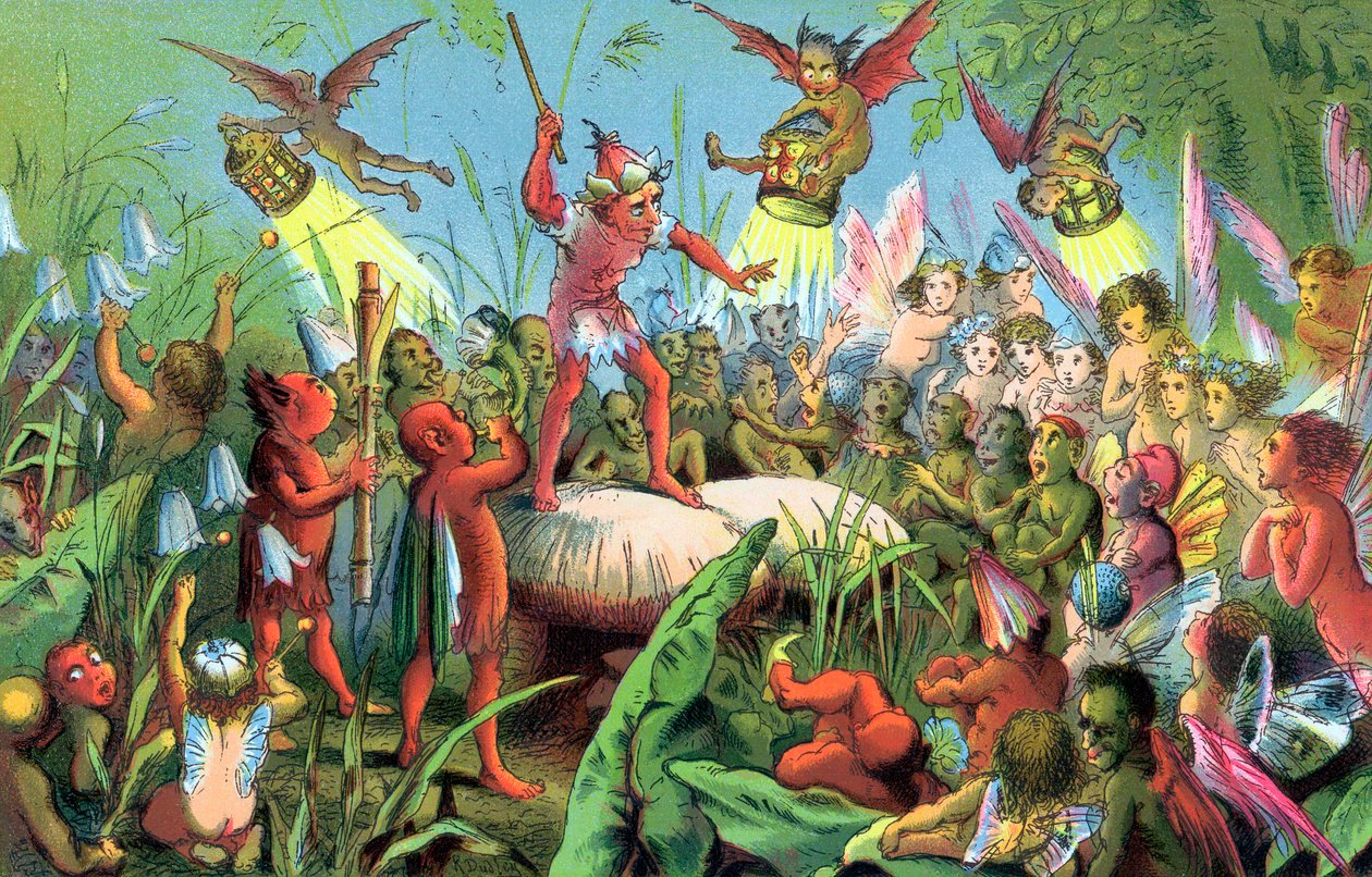 Szene aus Shakespeares Ein Sommernachtstraum, ca. 1858 von Unbekannt