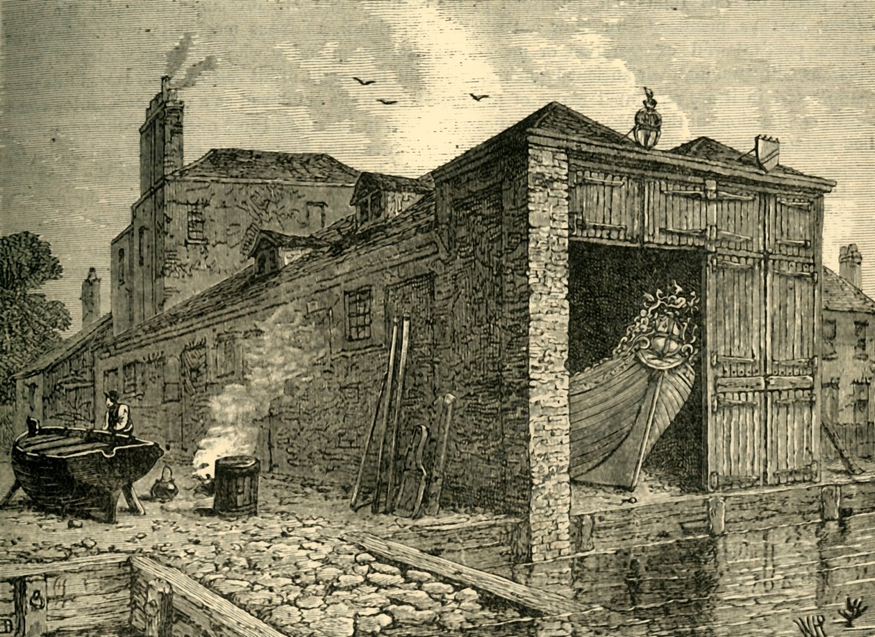 Searles Bootswerft im Jahr 1830, um 1878 von Unbekannt