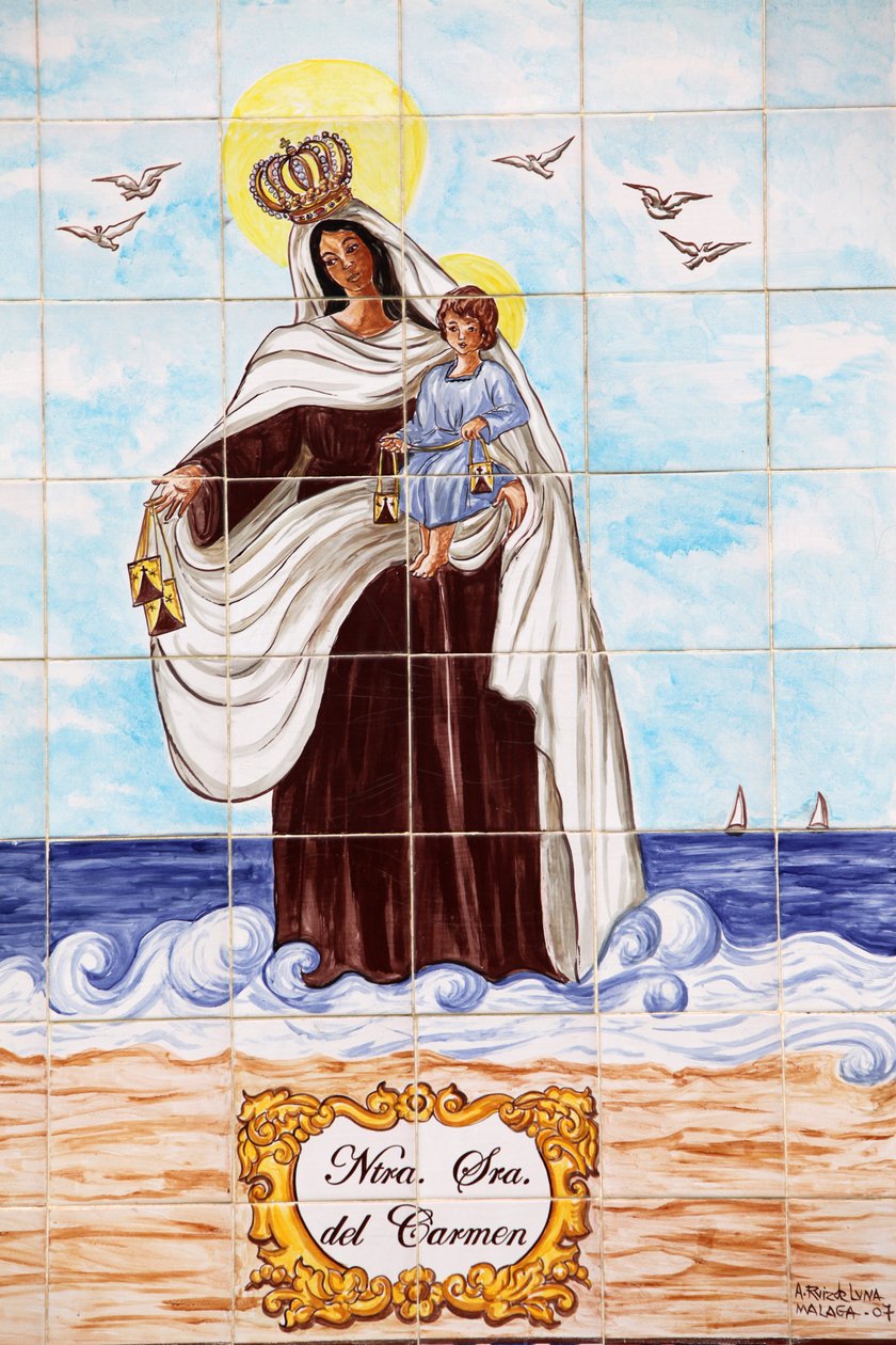 Senora del Carmen Azulejo-Mosaiktafel, Málaga, Spanien von Unbekannt