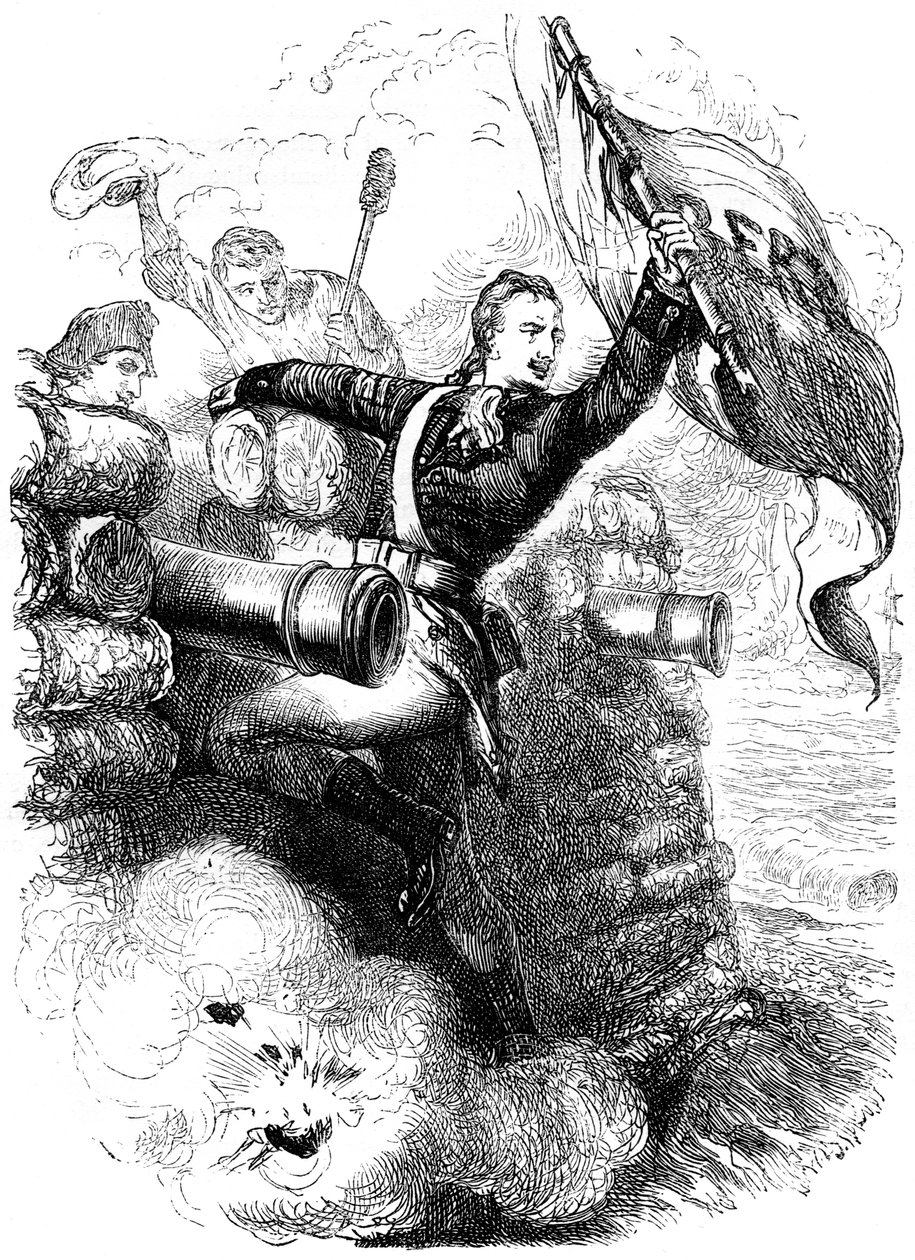 Sergeant Jasper rettet die Flagge, 1776 ca. 1880 von Unbekannt