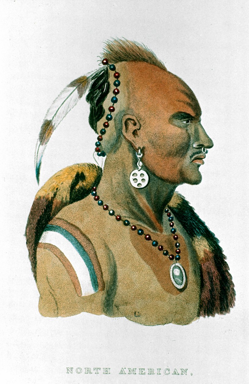 Sewessissing, Häuptling der Iowa-Indianer, Nordamerikanische Prärie-Indianer, 1837 von Unbekannt