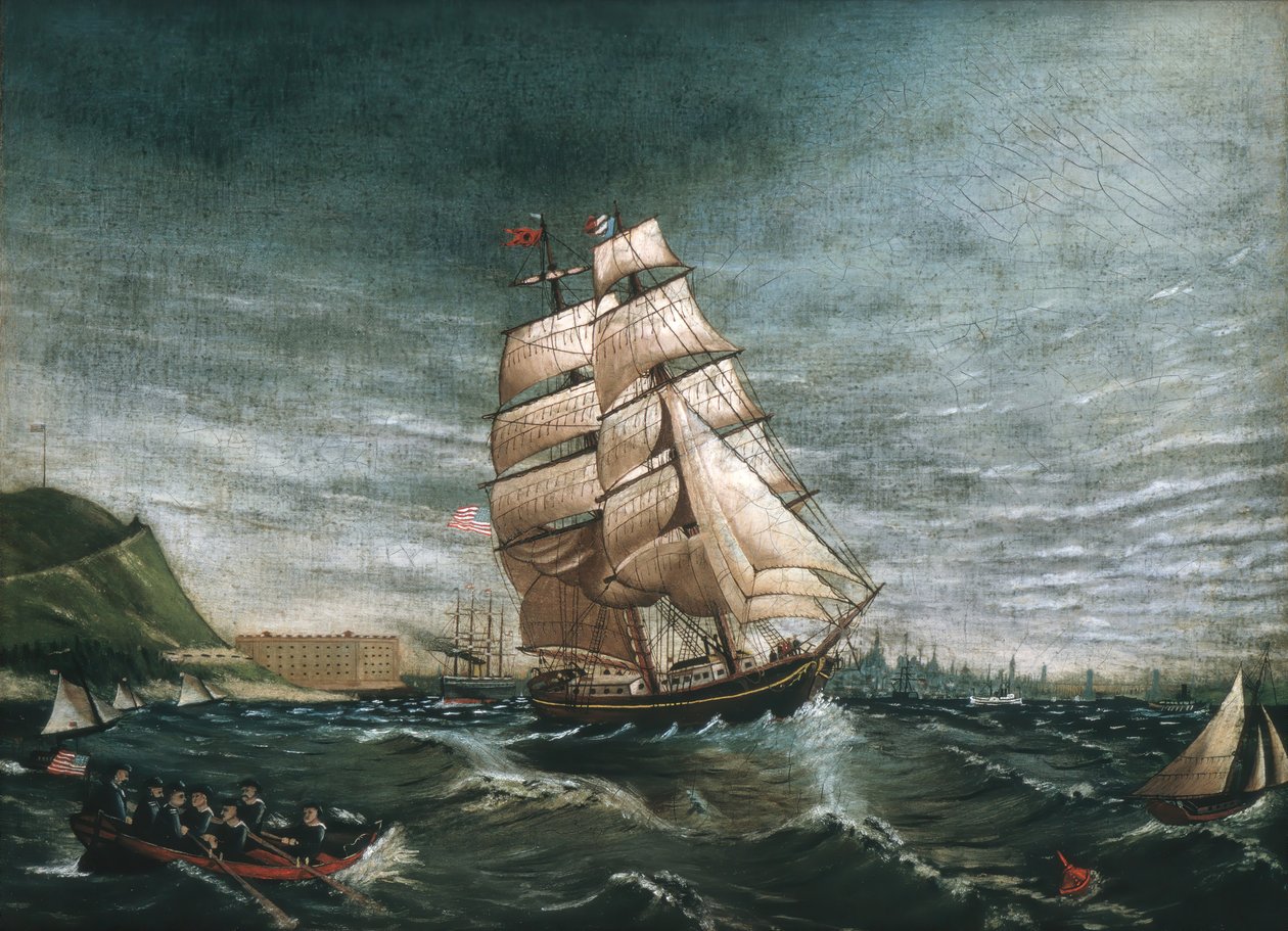 Schiff im Hafen von New York, ca. 1890 von Unbekannt