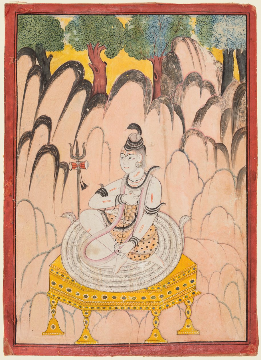 Shiva auf einem Thron in einer Landschaft sitzend, ca. 1760 von Unbekannt