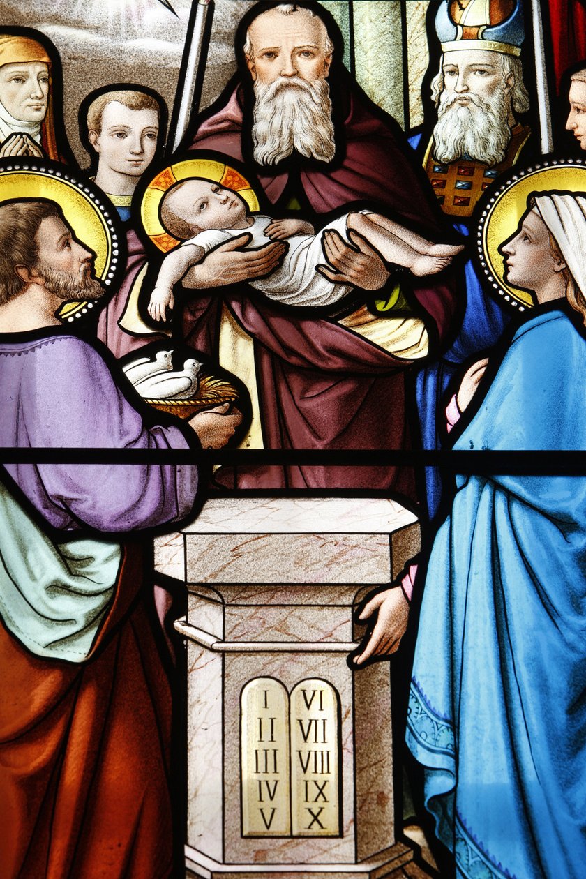 Schrein Unserer Lieben Frau von La Salette Buntglasfenster Darstellung Jesu im Tempel, La Salette, Frankreich von Unbekannt