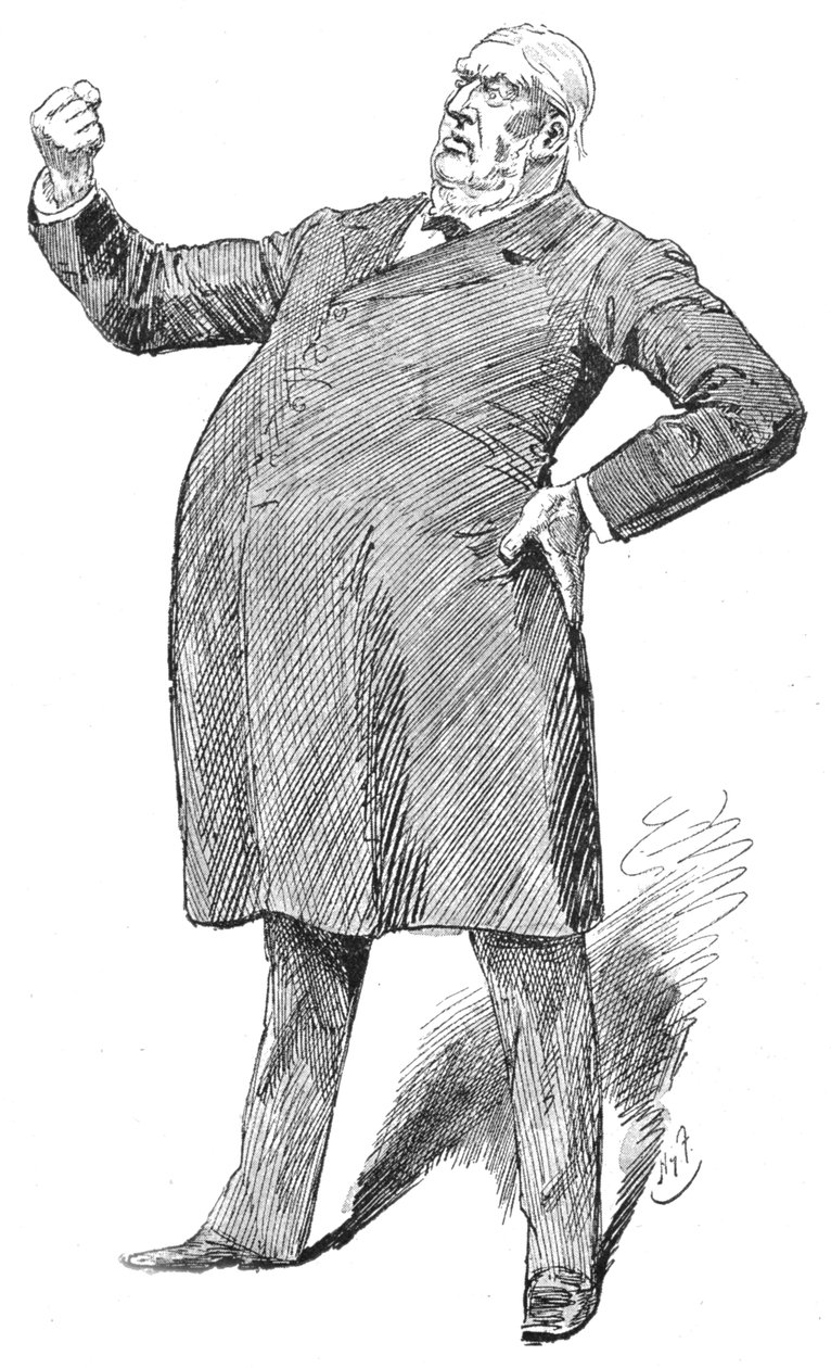 Sir William Harcourt in einem fulminanten Moment, 1890er von Unbekannt
