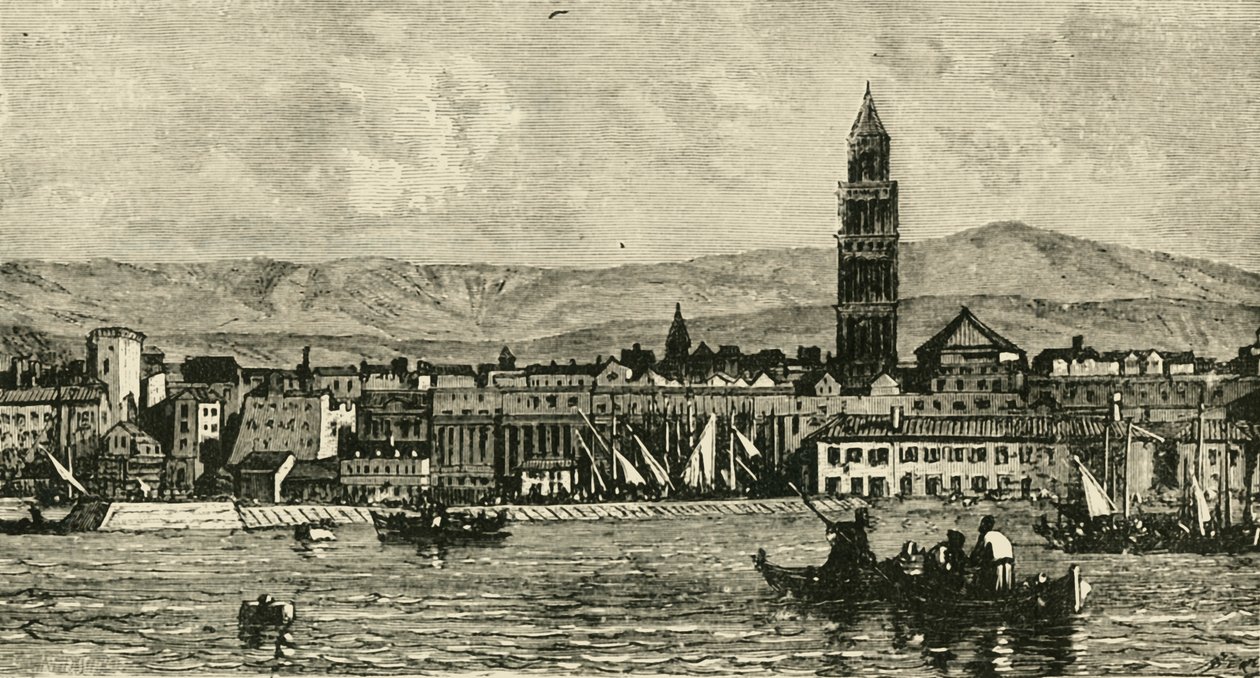 Spalatro, vom Hafen aus, 1890 von Unbekannt