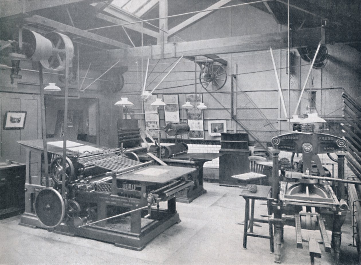 St. Bride Foundation School. Buchdruckmaschinenraum, 1917 von Unbekannt