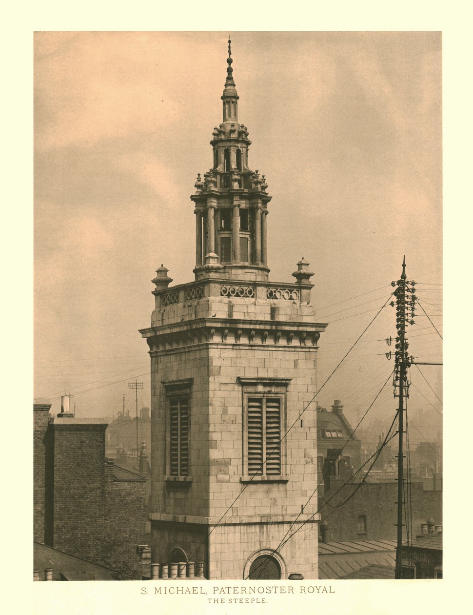 St. Michael, Paternoster Royal, Der Turm, Mitte - Ende 19. Jahrhundert von Unbekannt