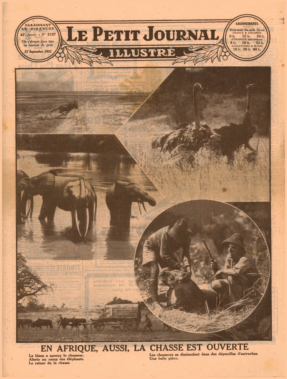 Beginn der afrikanischen Jagdsaison, 1931 von Unbekannt