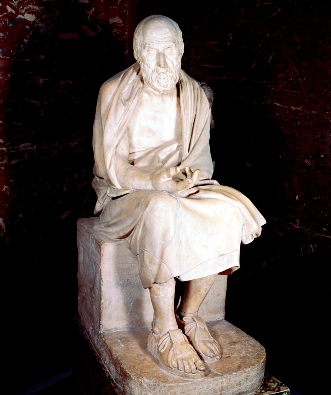 Statue eines sitzenden Mannes, angeblich Herodot, antiker griechischer Historiker von Unbekannt