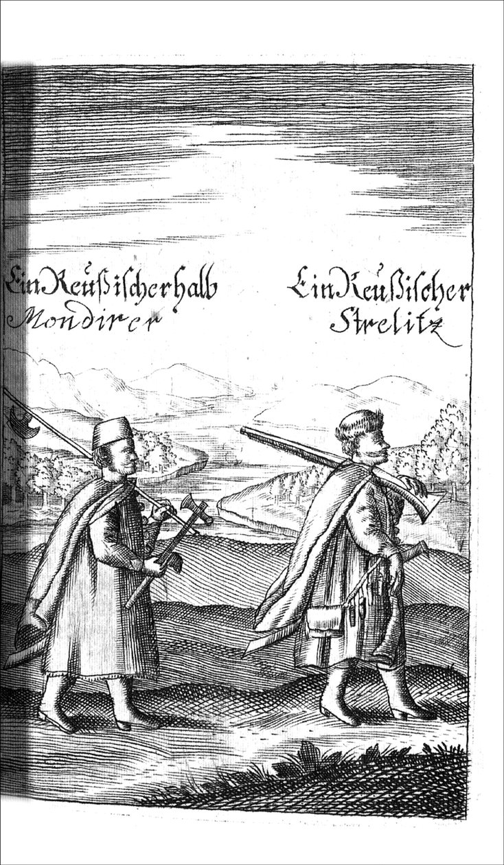 Streltsy aus Georg Adam Schleissing Derer beyden Czaaren in Reussland Iwan und Peter Alexewiz, 1693 von Unbekannt