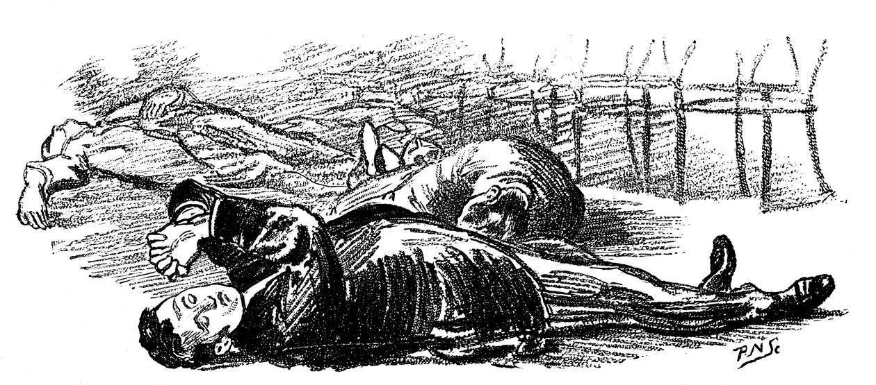 Personen, die durch den Klang eines Gongs hypnotisiert werden, 1891 von Unbekannt