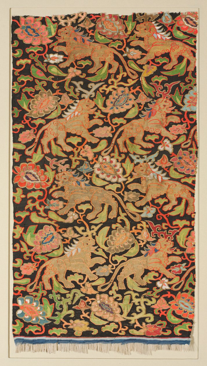 Wandteppich mit goldenen Löwen und Palmetten, 1200er oder früher von Unbekannt