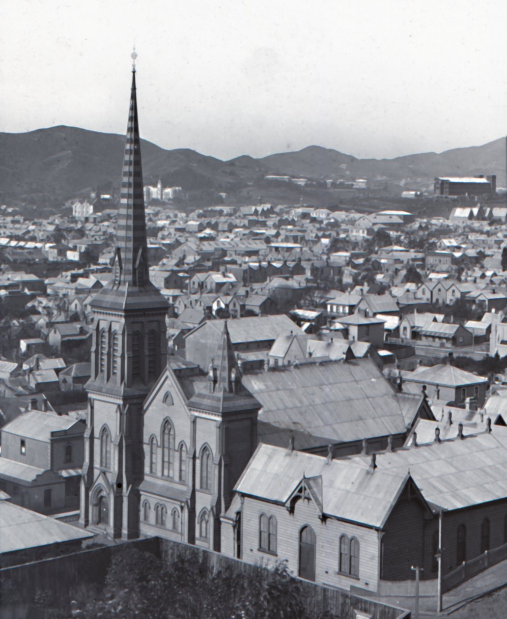 Te Aro, von der Terrasse, Wellington, spätes 19. - frühes 20. Jahrhundert von Unbekannt