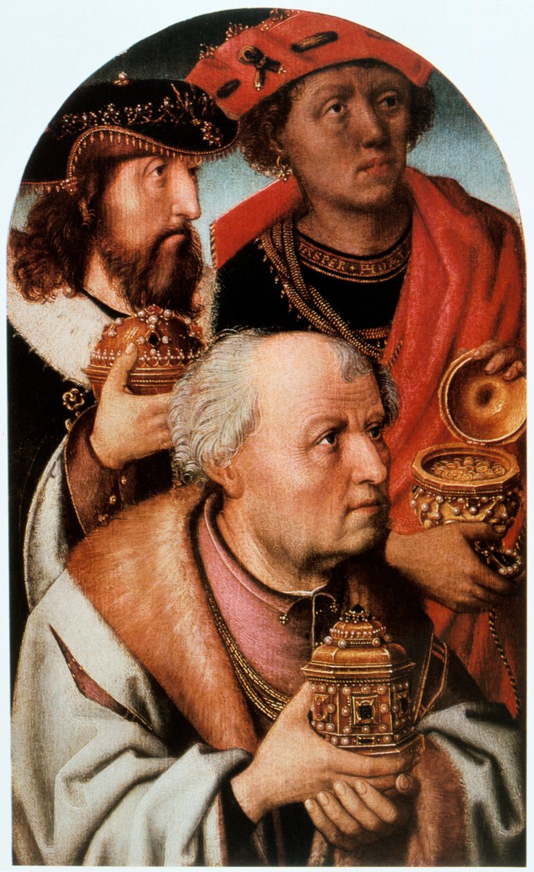 Die Anbetung der Heiligen Drei Könige (Detail), 15. Jahrhundert von Unbekannt