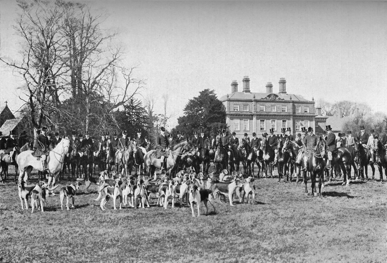 Die Albrighton-Hunde: Ein Treffen in Stretton, ca. 1903, 1903 von Unbekannt