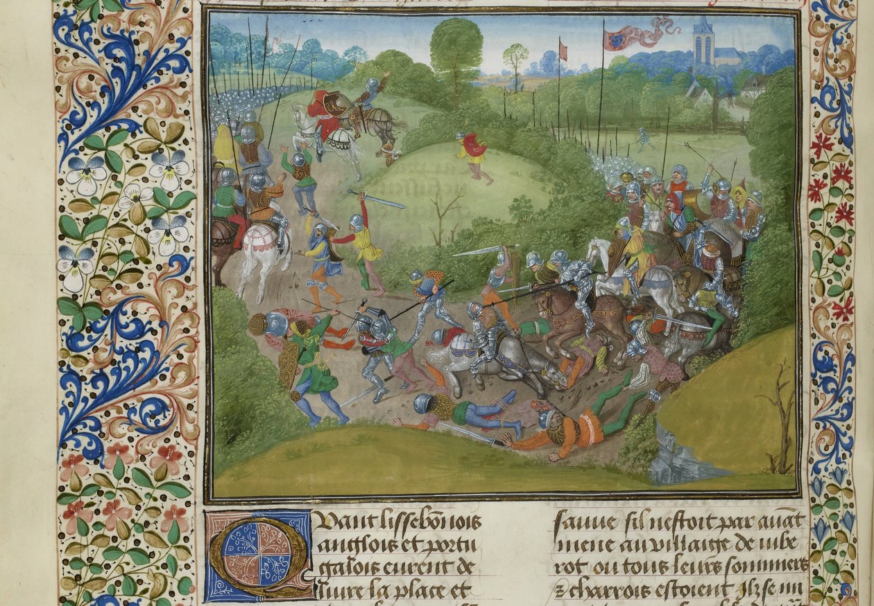 Die Schlacht von Aljubarrota am 14. August 1385, ca. 1470-1475 von Unbekannt