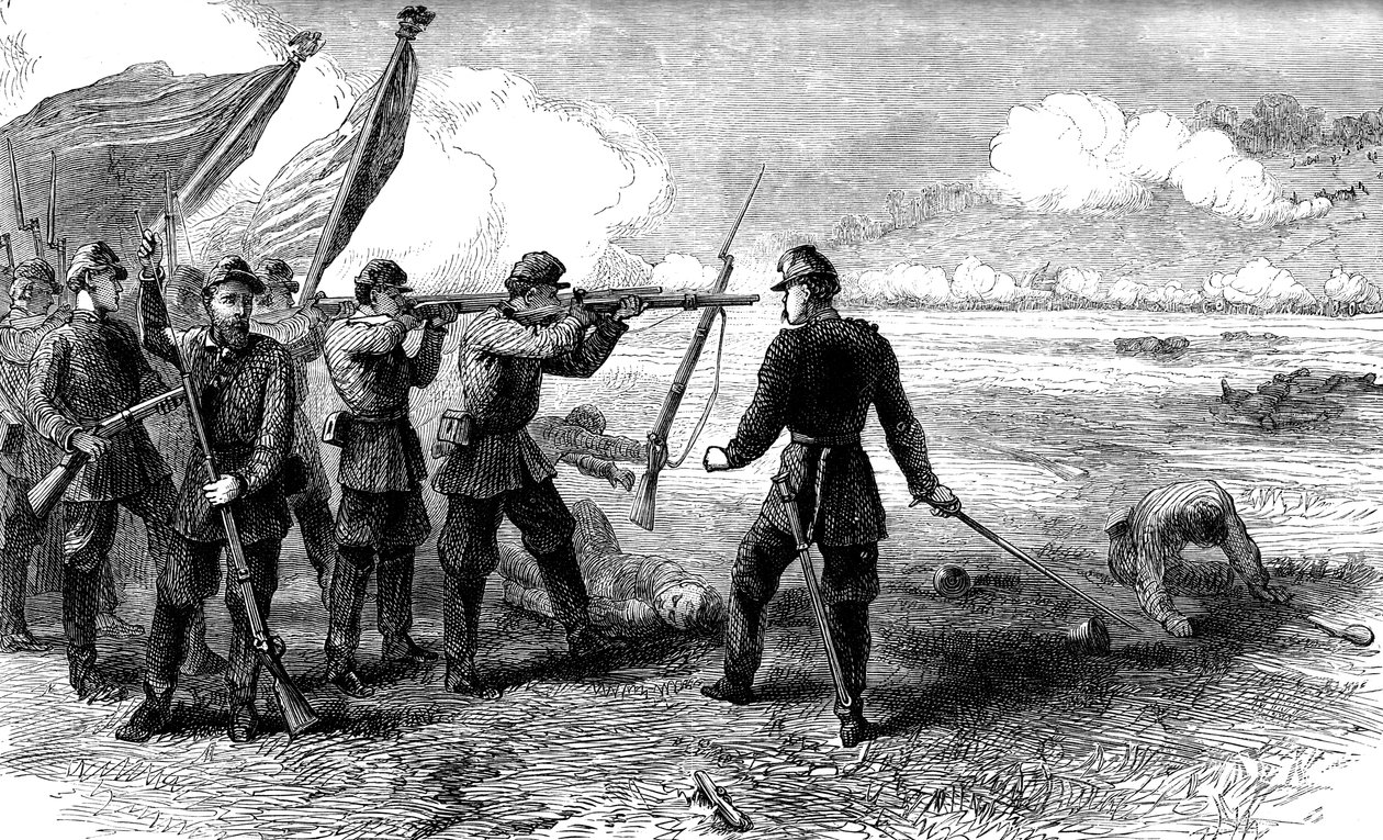 Die Schlacht von Bull Run, Virginia, 1861 um 1880 von Unbekannt
