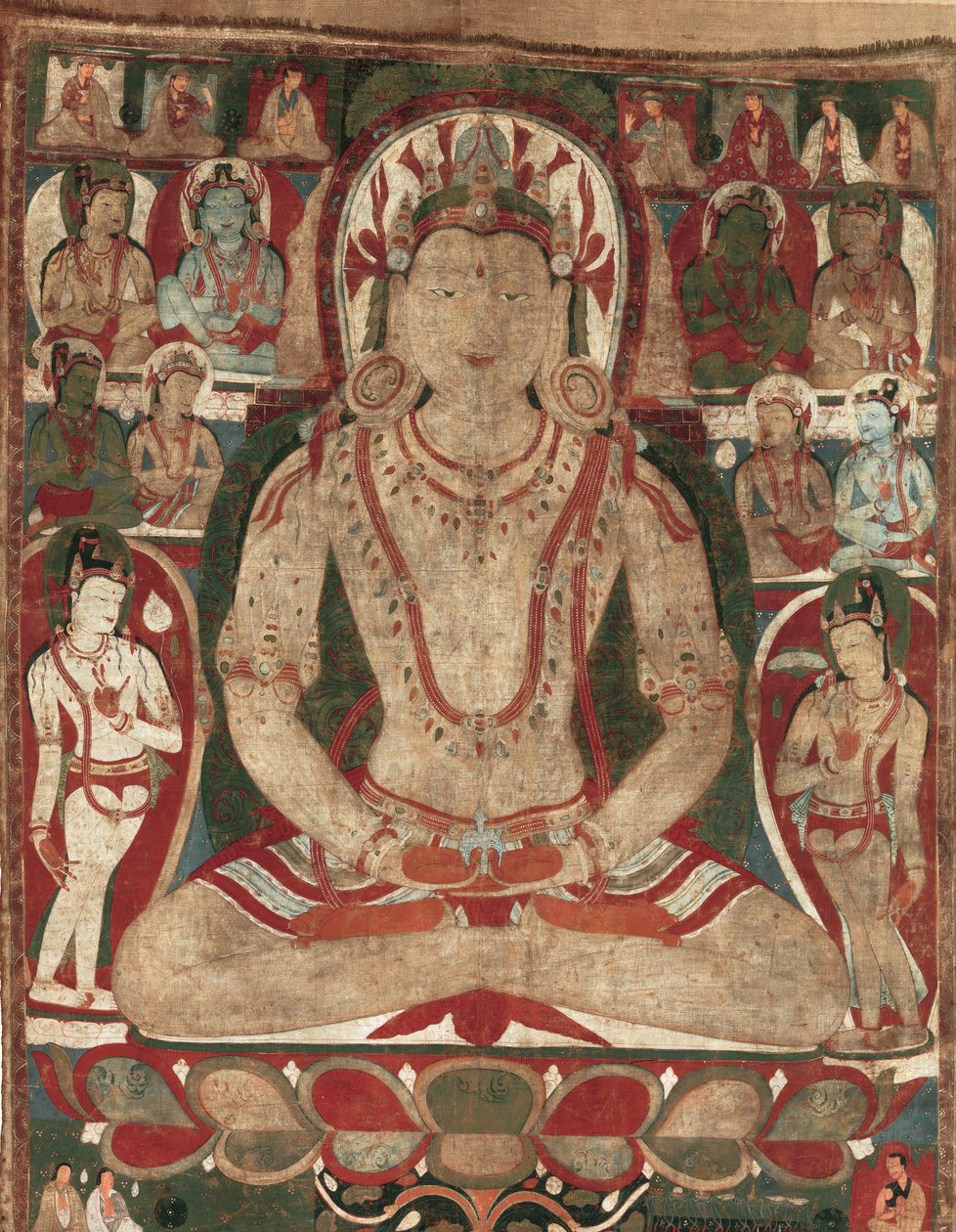 Der Buddha Amitayus begleitet von Bodhisattvas, 11. oder frühes 12. Jahrhundert von Unbekannt