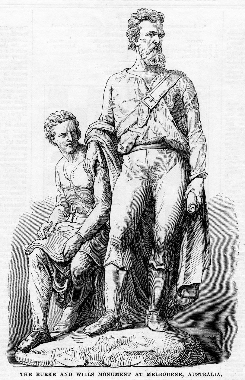 Das Burke-und-Wills-Denkmal in Melbourne, Australien, 1865 von Unbekannt