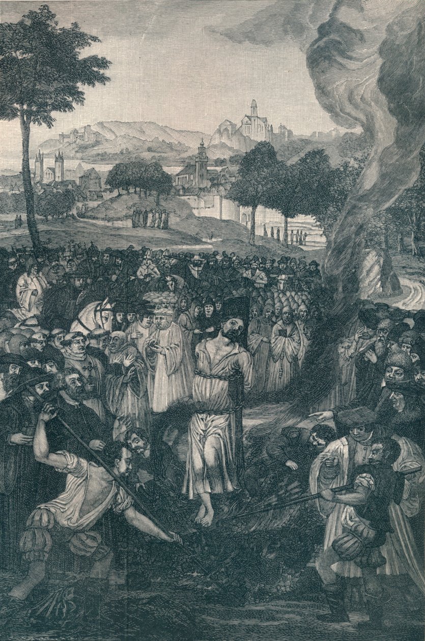 Die Verbrennung von Jan Hus durch das Konzil von Konstanz, 6. Juli 1415, 1907 von Unbekannt