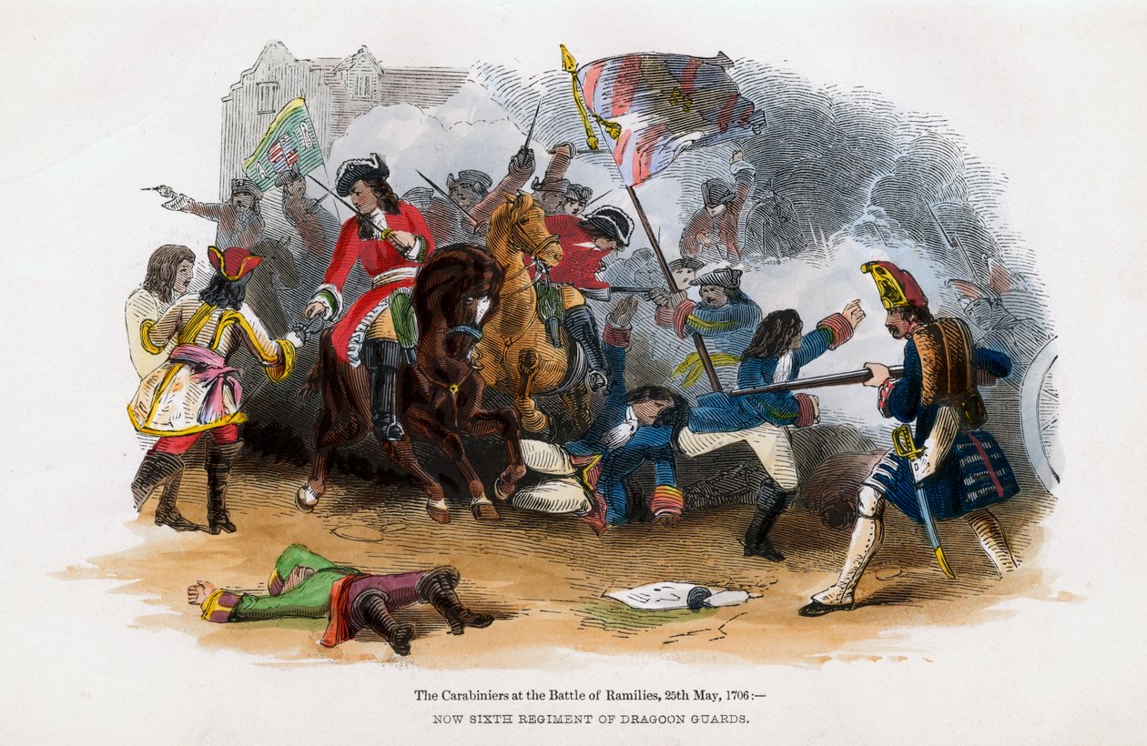 Die Karabiniers in der Schlacht von Ramillies, 23. Mai 1706 von Unbekannt