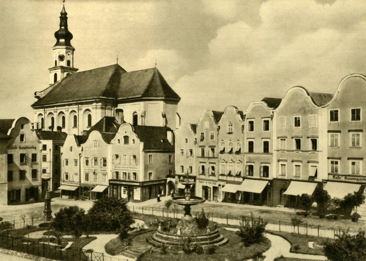 Die Kirche St. Georg, Schärding am Inn, Oberösterreich, ca. 1935 von Unbekannt