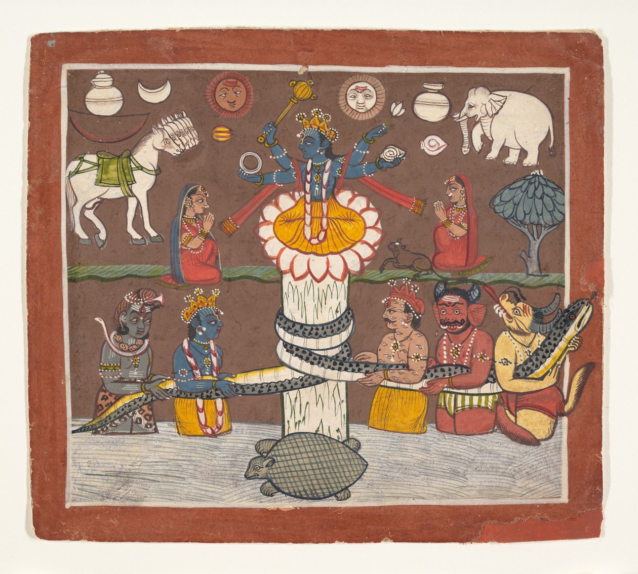 Das Quirlen des Milchmeeres, ca. 1780-90 von Unbekannt