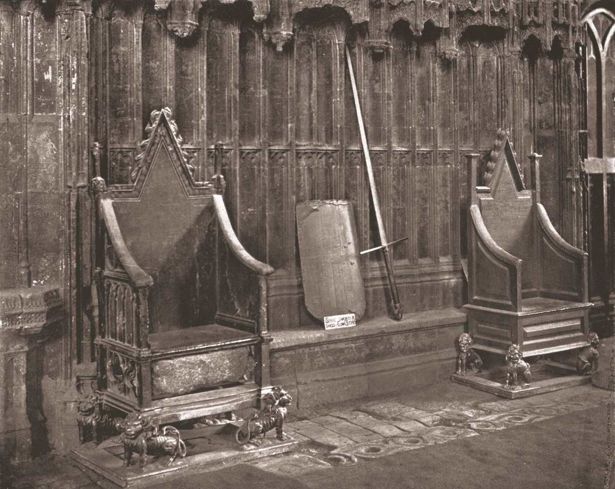Der Krönungsstuhl in der Westminster Abbey, London, 1894 von Unbekannt