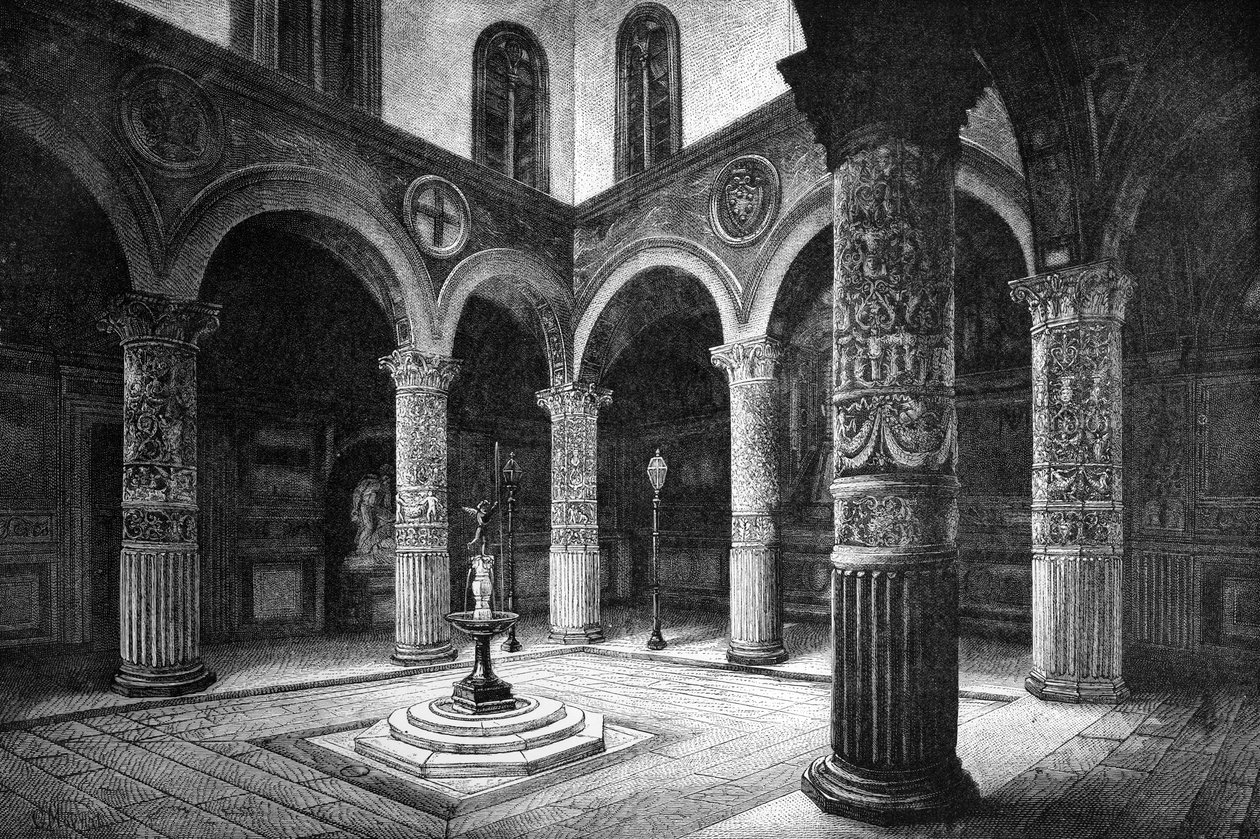 Der Hof des Palazzo Vecchio, Florenz, Italien, 1882 von Unbekannt