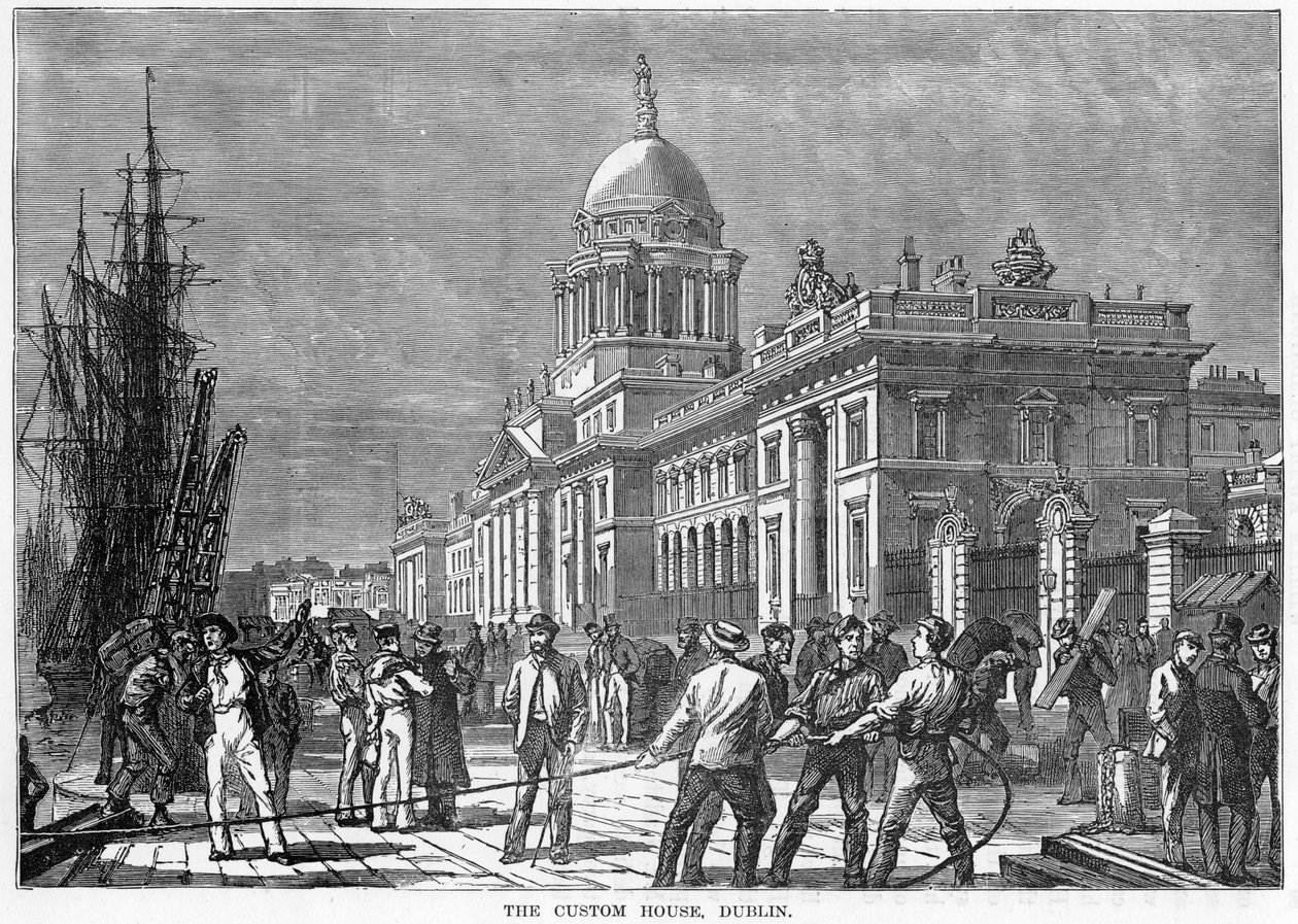 Das Zollhaus, Dublin, 19. Jahrhundert von Unbekannt