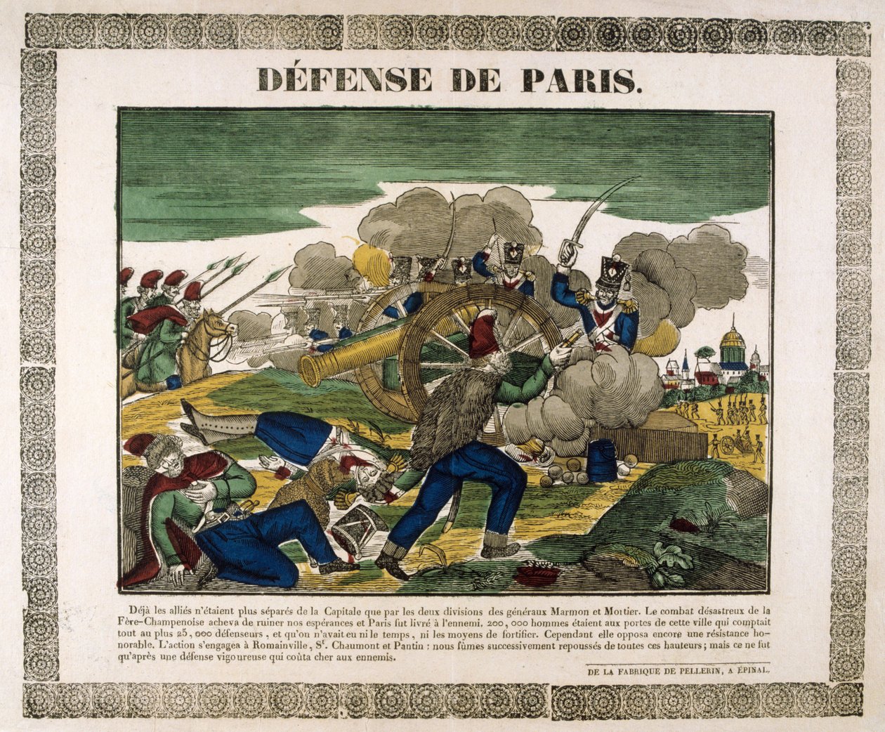 Die Verteidigung von Paris, 1814, 19. Jahrhundert von Unbekannt