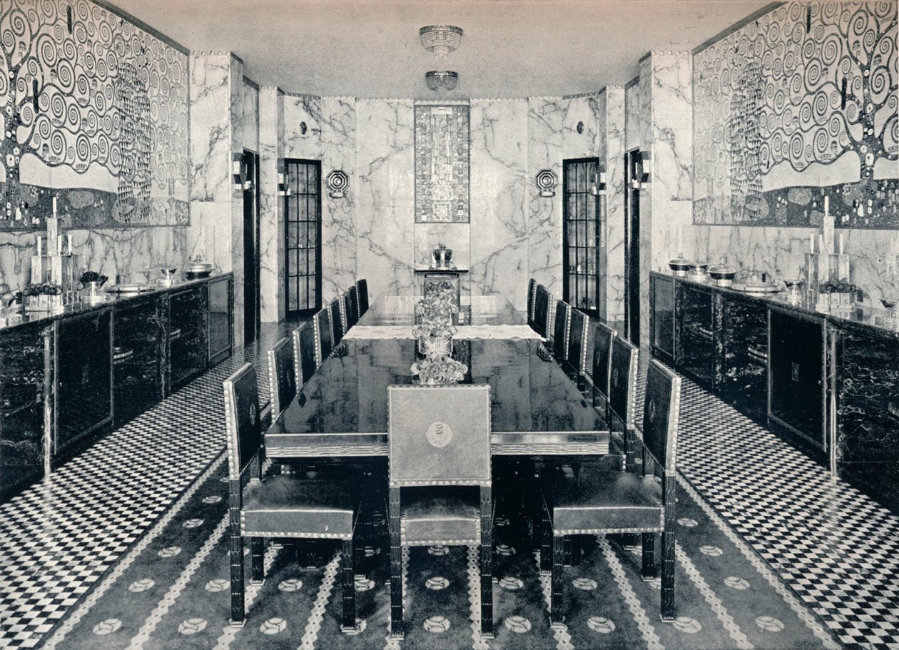 Das Esszimmer des Stoclet-Palastes, Brüssel, Belgien, ca. 1914 von Unbekannt