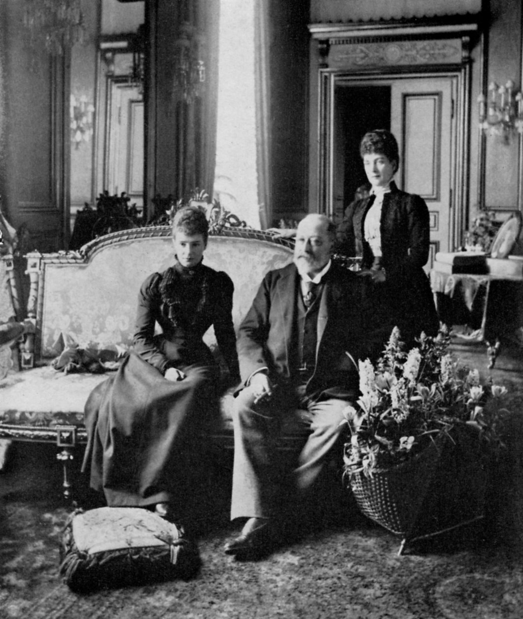 Die Kaiserinwitwe von Russland, König Edward VII. und Königin Alexandra, Mai 1900 von Unbekannt