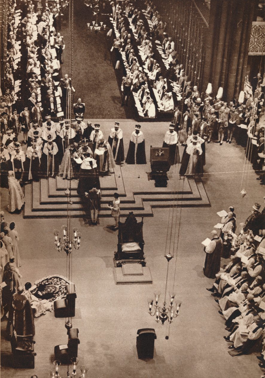 Der Herzog von Kent huldigt dem neu gekrönten König George VI., 1937 von Unbekannt