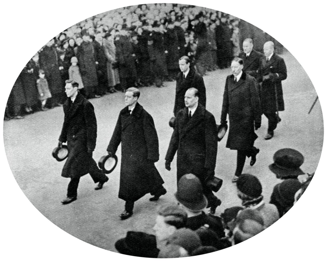 Der Herzog von York und seine Brüder in der Trauerprozession von König Georg V von Unbekannt