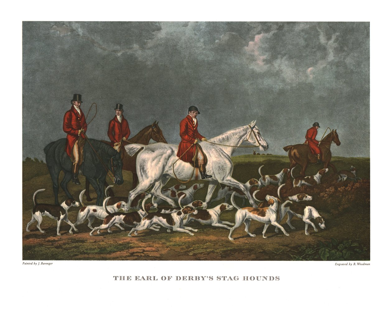 Die Hirschhunde des Earl of Derby, frühes 19. Jahrhundert, um 1955 von Unbekannt
