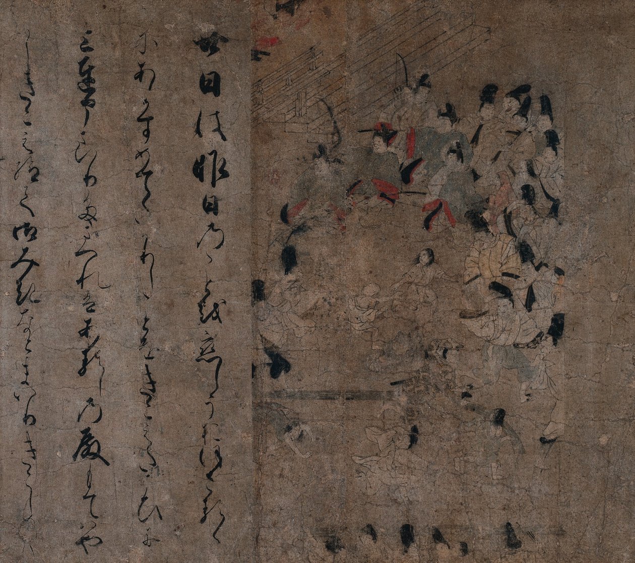 Der Kaiser beim Pferderennen: Episode aus der Geschichte von Eiga Eiga Monogatari, ca. 1200 von Unbekannt