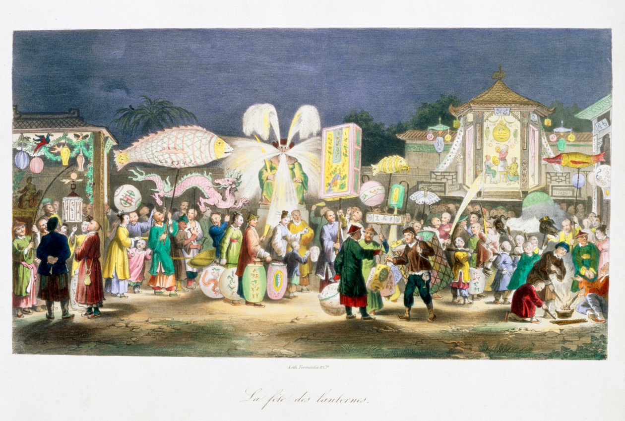 Das Laternenfest, China, 1824-1827 von Unbekannt