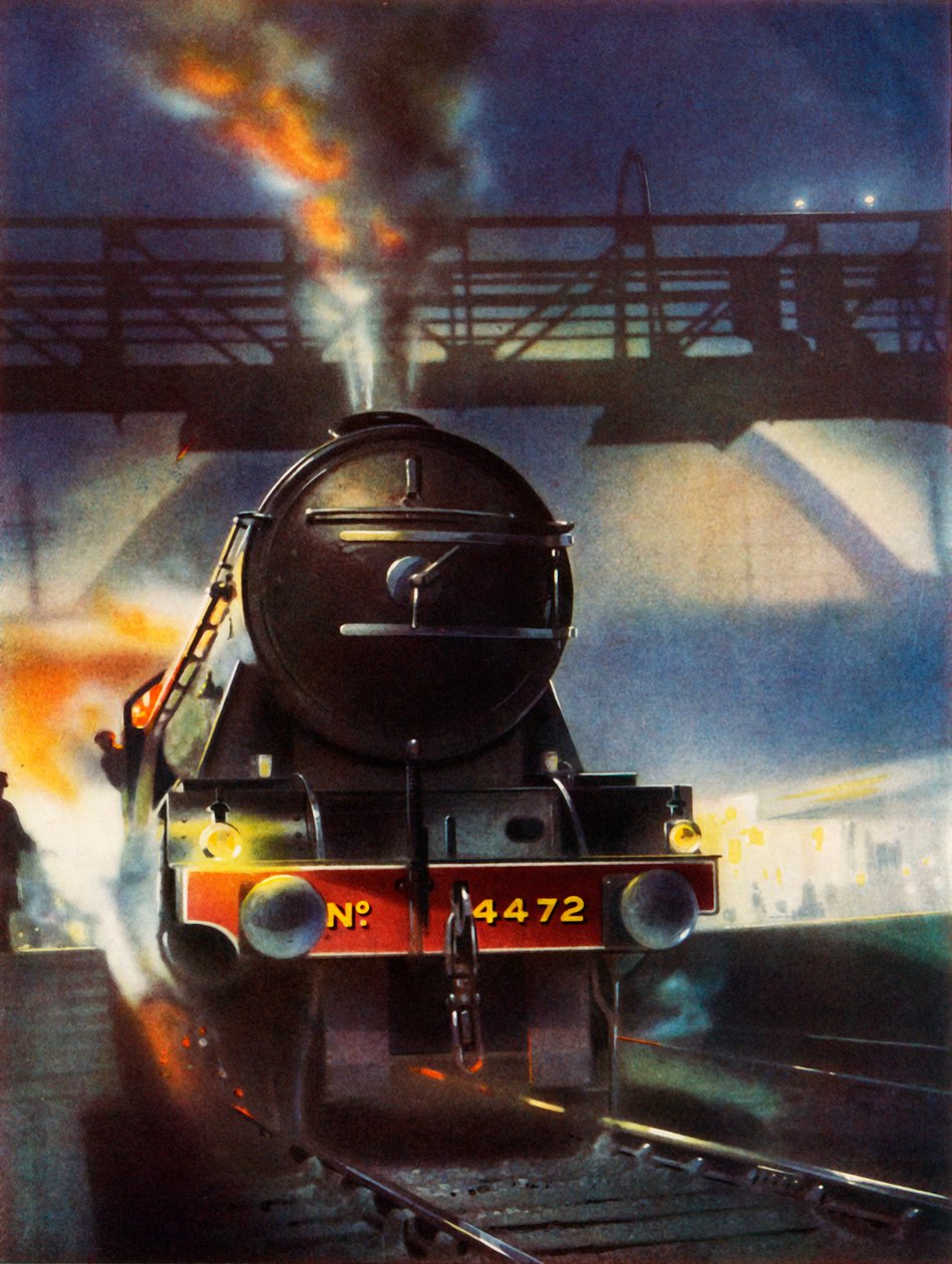 Der Flying Scotsman, berühmte Lokomotive Nr. 4472, verlässt Kings Cross, 1935 von Unbekannt
