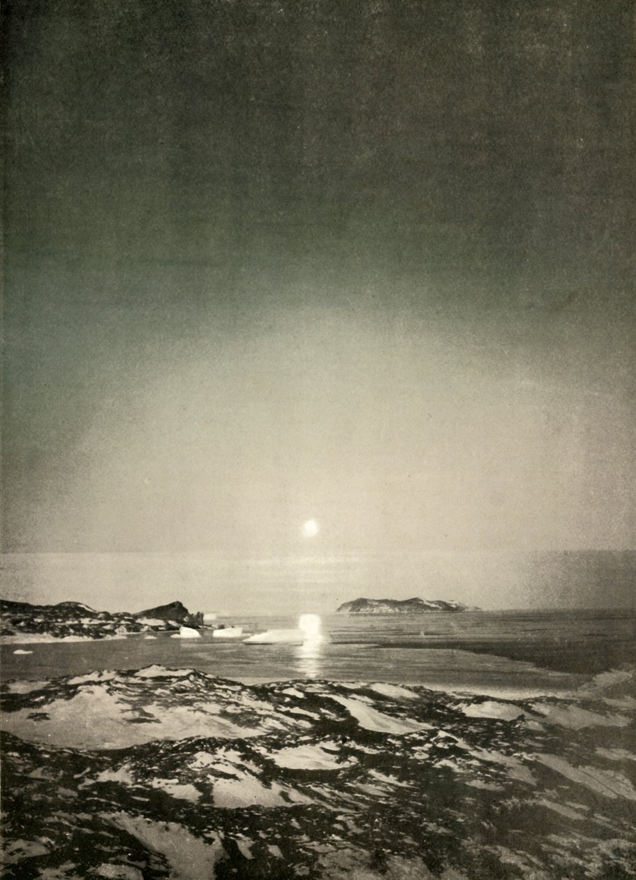 Der Vollmond in der Zeit der Herbstdämmerung von Unbekannt