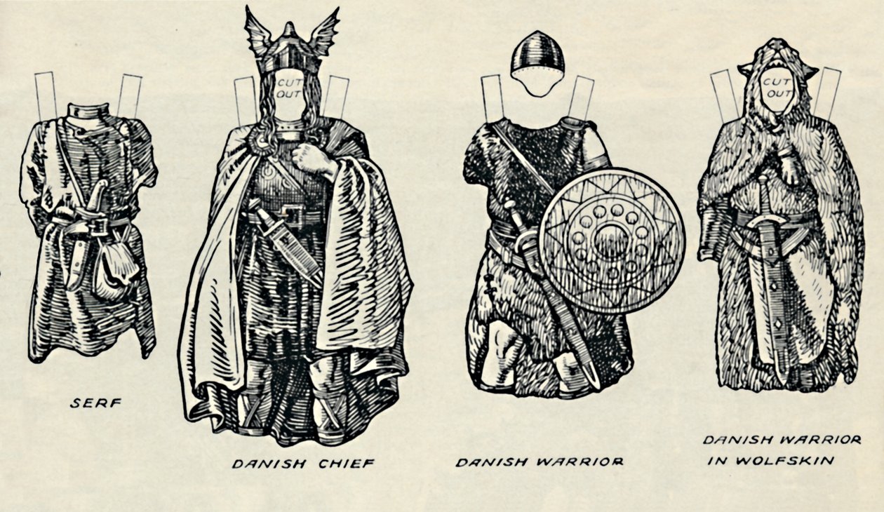 Die Galerie der britischen Kostüme: Die Kleidung der Dänen und späteren Angelsachsen (ca. 1934) von Unbekannt