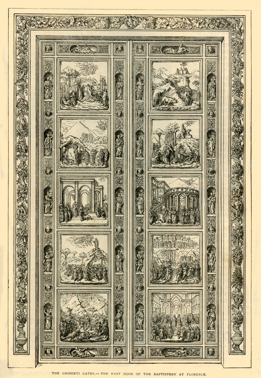 Die Ghiberti-Tore - Die Osttür des Baptisteriums in Florenz, 1882 von Unbekannt