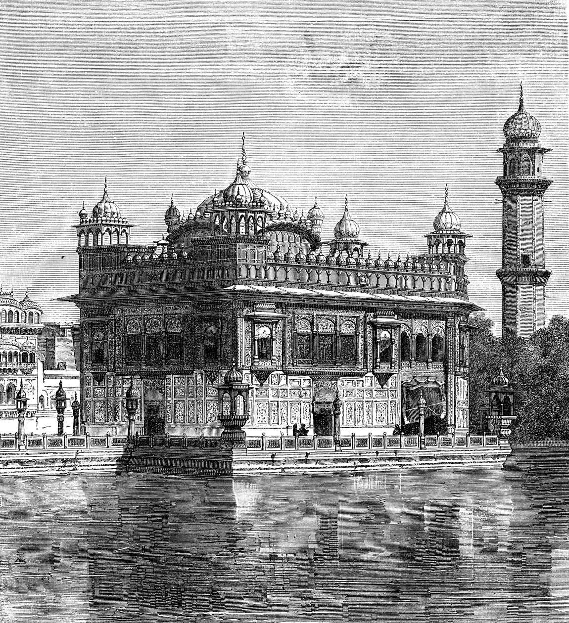 Der Goldene Tempel und der See der Unsterblichkeit in Amritsar, Indien, 1895 von Unbekannt