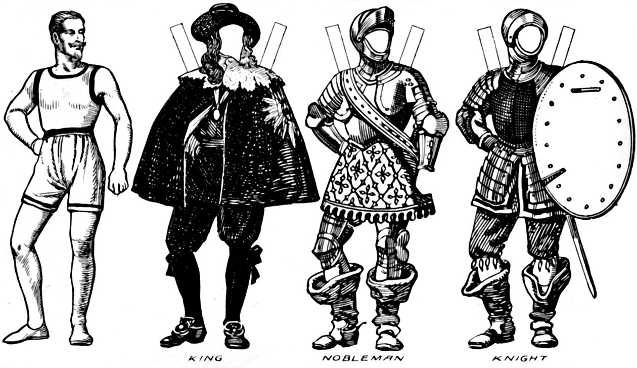 Die Große Galerie der Historischen Kostüme: Einige Kleider aus der Zeit von Charles I., ca. 1934 von Unbekannt