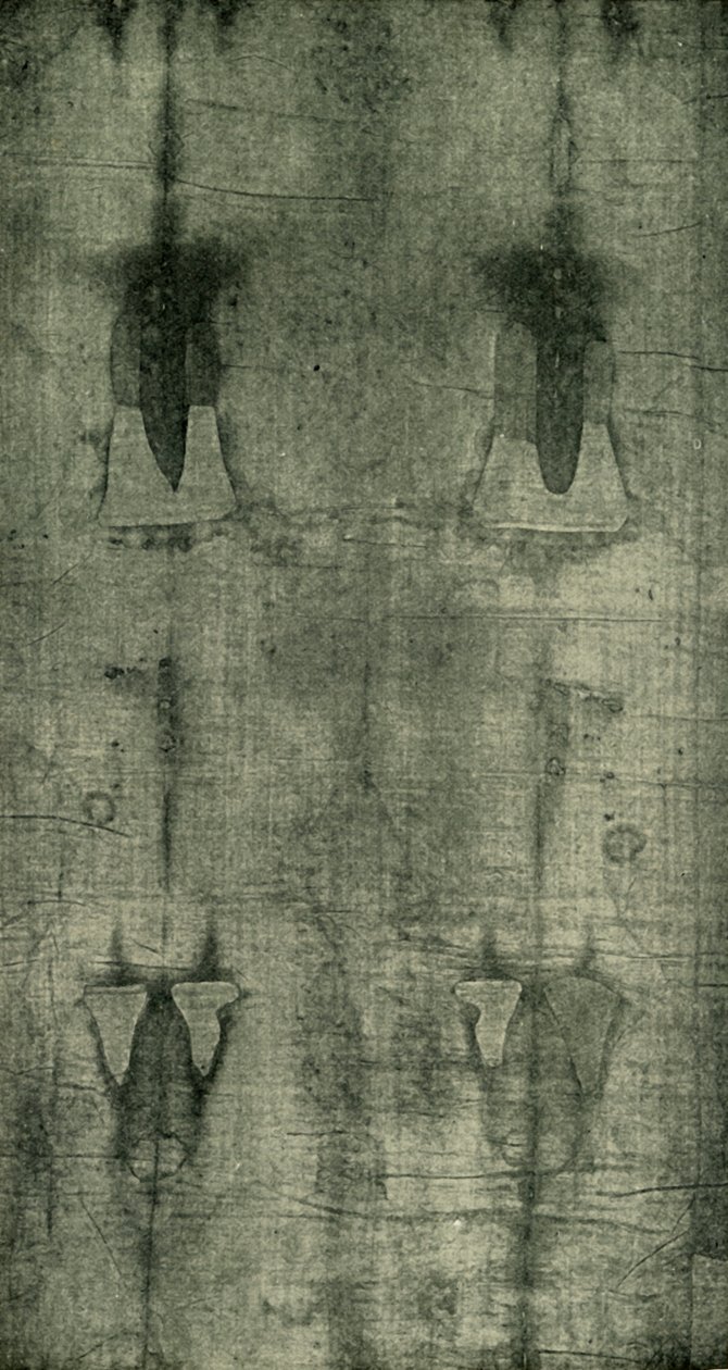 Das Heilige Grabtuch - Abdruck des Körpers von hinten gesehen, 1902 von Unbekannt