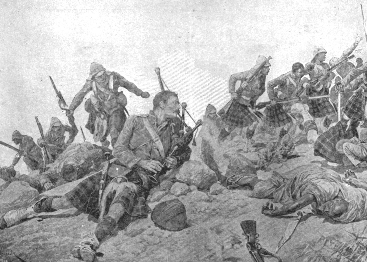 Der Indische Grenzkrieg: Der Sturm auf den Dargai-Rücken durch die Gordon Highlanders, Oktober von Unbekannt