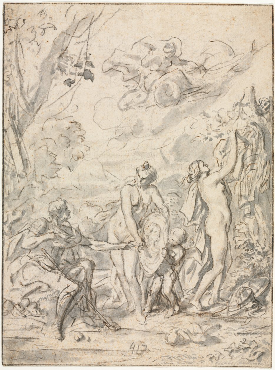 Das Urteil des Paris, ca. 1740-1750 von Unbekannt