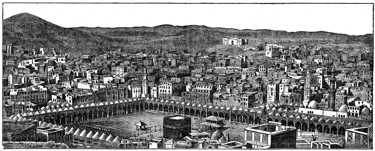 Die Kaaba, Masjid al-Haram Moschee, Mekka, 1877 von Unbekannt