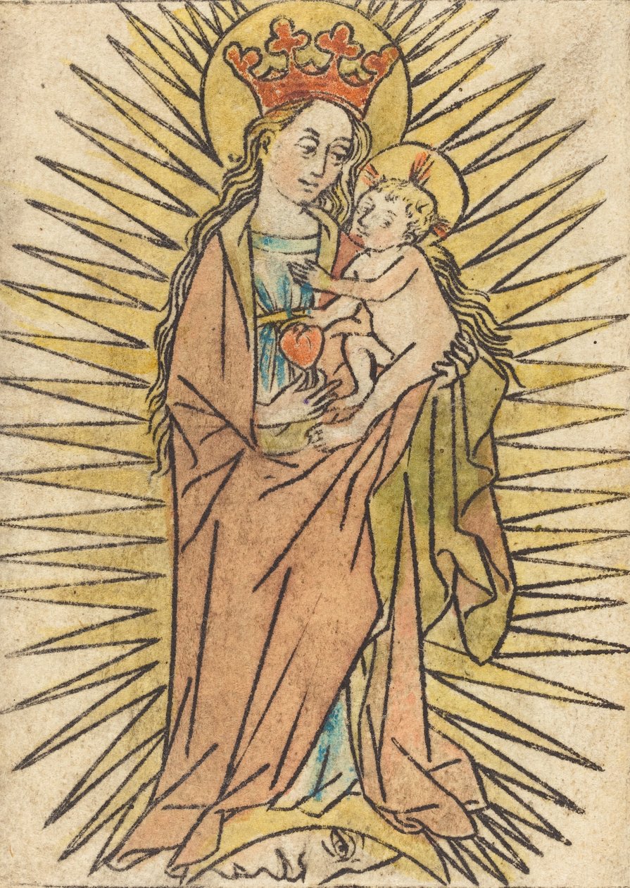 Die Madonna und das Kind mit einer Birne, ca. 1440-1460 von Unbekannt